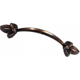 Resim Azrlya Dekoratif Zamak Yaprak Kulp - 96MM, Eskitme, 100 Adet 