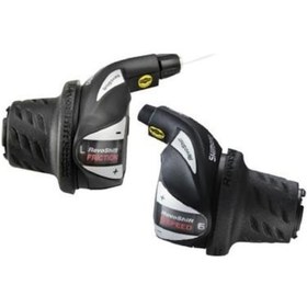 Resim Shimano Rs36 Bisiklet Koldan Çevirmeli Vites Kolu 7x3 (takım) Gri - Siyah 