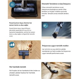 Resim Philips Aqua Trio Islak & Kuru ve Mop Özellikli Kendini Temizleyen Dikey Süpürge +Yedek Filitre ve Fırça Temizlik Seti 