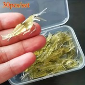 Resim 30 adet/takım 4cm 1.3g Yapay Silikon Yumuşak Yem Bass Yumuşak Karides Balıkçılık Yemi saç tokası ile 