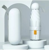 Resim Sunshine011 Beyaz Katlanır Portatif Rüzgara Dayanıklı Şemsiye - Erkek Ve Kadın İçin Seyahat Aksesuarı 