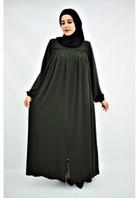 Resim Pileli Taşlı Ferace 2040 Haki Haki 