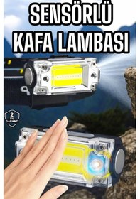 Resim Şarjlı Kafa Feneri Suya Dayanıklı Ayarlanabilir Kamp Feneri Siyah 