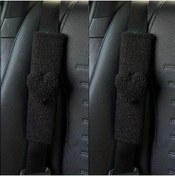 Resim merdümek 1 adet Kalpli siyah araba koltuk kemeri kılıfı - emniyet kemeri aksesuarı - omuz koruyucu 