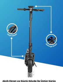 Resim Electroll N65 Elektrikli Scooter 1200 Watt Yenilikçi Teknoloji, Zarif Tasarım, Üstün Konfor, Güvenli Sürüş 