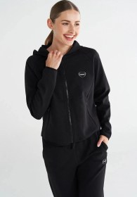 Resim hummel Tech Zip Hoodie 922436-2001 Siyah Kadın Fermaurlı Hoodie 