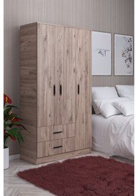 Resim Gubimo Abete 3 Kapılı 2 Çekmeceli Atlantik Çam Gardırop 