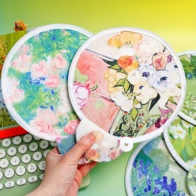 Resim Şık Çiçekli Yağlı Boya Mini Katlanabilir Fan - Taşınabilir Hafif Elde Taşınabilir, Yansıtıcı Yüzey, Kumaş Malzeme ve Botanik Sanat, Yaz, Ev Dekoru, Hediye, Yaz Aksesuarı | Çiçek Sanat Fanı | Yansıtıcı Yüzeyli Fan 