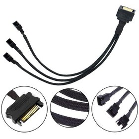 Resim Sata Power To Fan 3 Port Pin Çevirici Çoklayıcı Pwm Kablosu 4597A 