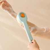Resim Ergonomik Uzun Saplı Duş Fırçası, Yumuşak Kıllarla Çok Fonksiyonlu Banyo Temizleyici, Cilt Dostu, Kokusuz, Manuel İşlem, Pil Gerektirmez 