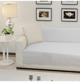 Resim Kaymaz Tabanlı Koltuk Örtüsü 175x215 Cm Altı Polarlı, Örme Kumaş, Çekyat Ve Kanepe Uyumlu Gri 