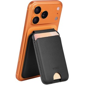 Resim Wiwu Mw-007p Magnetik Standlı Kartlık Kablosuz Şarj Findmy Ve Find Hub Özellikli Mag Wallet Siyah 