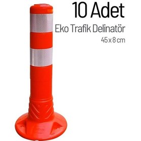 Resim Eko Trafik İleri Trafik Delinatörü 45 x 8 CM Esnek Duba 10 Adet - 3296 
