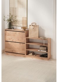 Resim Düşer Kapak Ayakkabılık 2 Kapaklı 5 Bölmeli Kayar Raflı Ayakkabılık Serap Çam Çam 