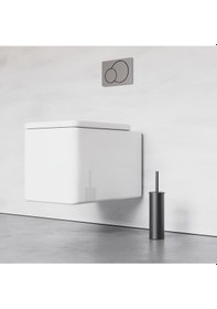 Resim Zift Unique Paslanmaz Çelik Mat Siyah Wc Fırçası, 304 Kalite Tuvalet Fırçası, Yıkanabilir Ömür Boyu Kullan Siyah 