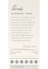 Resim D'addario Rhkp5asx250 Hemke Alto Saksafon Kamışı No: 2.5 Profesyonel - 5'li Paket Kısa Vamp Tasarımı, Sıcak Ton Ve Klasik Karakter 