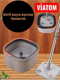Resim Temiz Ve Kirli Suyu Ayıran Otomatik Mop Seti 