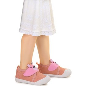 Resim Kiko Kids Winni Cırtlı Kız Bebek İlk Adım Panduf Ayakkabı Pudra 
