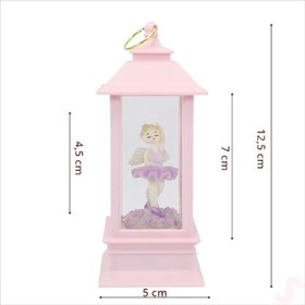 Resim SüSLe Bebek ve Parti Uçuşan Simli,12,5cm x 5cm Led Işıklı Balerin Fener Küre - D 