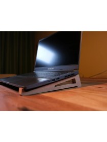 Resim Ahşap Laptop Yükseltici Laptop Standı Tüm Modellerle Uyumlu Taşınabilir Notebook Standı 