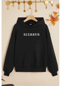 Resim Uyguntarz Çocuk Blesseb Baskılı Sweatshirt Siyah 