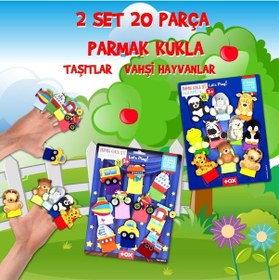 Resim 2 Set 20 Parça Tox Taşıtlar ve Evcil Hayvanlar Parmak Kukla T78 