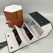 Resim Elegant Faux Leather Hexagonal Eyeglass Case with Zipper - Taşınabilir, Dayanıklı ve Şık Saklama için Gözlük ve Gözlük, Seyahat ve Günlük Kullanım için İdeal, Seyahat Aksesuarı | Şık Gözlük Kutusu | Dayanıklı Fermuar Kapatma, Gözlük Kutusu 