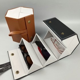 Resim Elegant Faux Leather Hexagonal Eyeglass Case with Zipper - Taşınabilir, Dayanıklı ve Şık Saklama için Gözlük ve Gözlük, Seyahat ve Günlük Kullanım için İdeal, Seyahat Aksesuarı | Şık Gözlük Kutusu | Dayanıklı Fermuar Kapatma, Gözlük Kutusu 