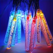 Resim 5.0 metre Güneş Enerjili Kabarcık Bar Işıklı Dize, 20 LED, Çok Renkli İtme Düğmesi Kontrolü - Enerji Tasarruflu Dış Mekan Bahçe Dekoru, 8 Aydınlatma Modu, Renkli Parçacıklarla Doldurulmuş Şeffaf Tüpler, Bayramlık Dekor Işıkları|Bayramlık Aydınlatma Çözümü|Dayanıklı Plastik Yapı, Asılabilir Güneş Işıkları 