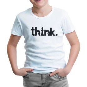 Resim Lord T-Shirt Satranç - Think When Play Beyaz Çocuk Tshirt 