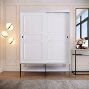 Resim Pasific Home Martin 2 Kapaklı Sürgülü Gardırop Elbise Dolabı,150 cm, Beyaz 