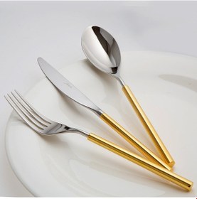 Resim Jumbo 6000 Roller Altın 12 Kişilik 84 Parça Çatal Kaşık Bıçak Takımı Altın 