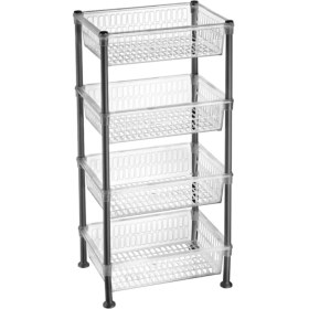 Resim Şeffaf Dikdörtgen Sebzelik, Turuncu, Dayanıklı ve Pratik Saklama Kutusu 