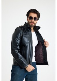 Resim Franko Armondi Klasik Reguler Erkek Deri Ceket E34-kd-k-2052 Siyah 