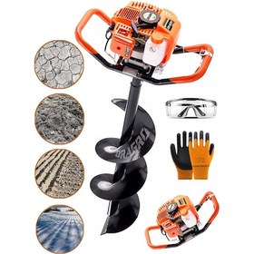 Resim Dragro DRG-h1721 Turuncu Toprak Burgu Makinası 150 MM Delme Ucu H1721 Turuncu 9.9 Motor Gücü 