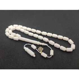 Resim İskeçe Tesbih Exclusive İskeçeli Cemil Usta Eseri Full Kalem Oyma El Boy Deve Kemiği Tesbih 6448 