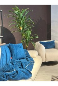 Resim Wellsoft Tek Kişilik Tv Battaniye Ve Kırlent Seti 150 X 200 Cm Mavi 