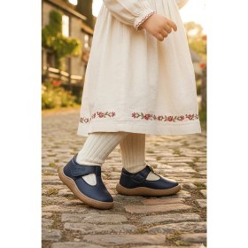Resim Kiko Kids Lija %100 Deri Günlük Kız Bebek Babet Ayakkabı 