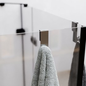 Resim İnoks Satine 304 Paslanmaz Çelik Duşakabin Askısı - Sadece 6mm Sabit Cam İçin - Sürgülü Kapıya Uygun Değildir 