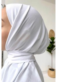 Resim Kahijab Çıtçıtlı Bone - Beyaz - Standart Beyaz 