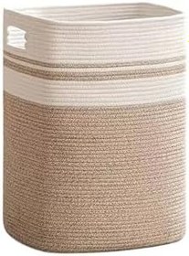 Resim SFB - Savora Çok Amaçlı Katlanabilir Moderin Tasarım Çamaşır Sepeti Gizli Kulp Detaylı Oturma Odası Geniş Hacim Battaniye Sepeti 35 x 40 cm Oyuncak Yastık Giyisi Havlu Depolayıcı (HASIR-BEJ) 