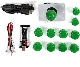 Resim Arcade DIY Kiti 30 24 Kaset Düğmesi 5P Rocker Tekli Kit Siyah USB Çekirdek Kartı Arcade Kiti Pembe (Yeşil) 