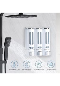 Resim Vıvo 3 Adet Sıvı Sabunluk 400 Ml Duvara Monte Duş Sabun Şampuan Dispenseri Mutfak Banyo Sabunluğu V-52 Beyaz 
