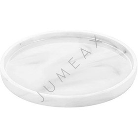 Resim Jumeax Lormont Mermer Beyaz Orta Boy Yuvarlak Tepsi 