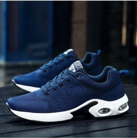 Resim Erkekler İçin Trend Mesh Rahat Ve Nefes Alabilen Spor Koşu Ayakkabısı Mavi 