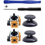 Resim PS4 Analog Motor ve Topuz 2+2 Set PS4 Tornavida Playstation 4 Kol Tamir Seti Yedek Parça 