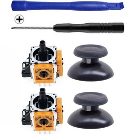 Resim PS4 Analog Motor ve Topuz 2+2 Set PS4 Tornavida Playstation 4 Kol Tamir Seti Yedek Parça 