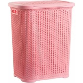 Resim MCM Group Pembe Örgü Desenli 52 Lt Kirli Çamaşır Sepeti 
