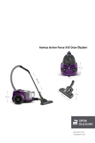 Resim Karaca Vantuz Action Force X10 2 Lt Toz Torbasız Hazneli Elektrikli Süpürge Royal Purple 899 W 