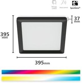 Resim Wiz Siyah Akıllı Sıva Üstü RGB Kare Panel Tavan Armatürü 17W 